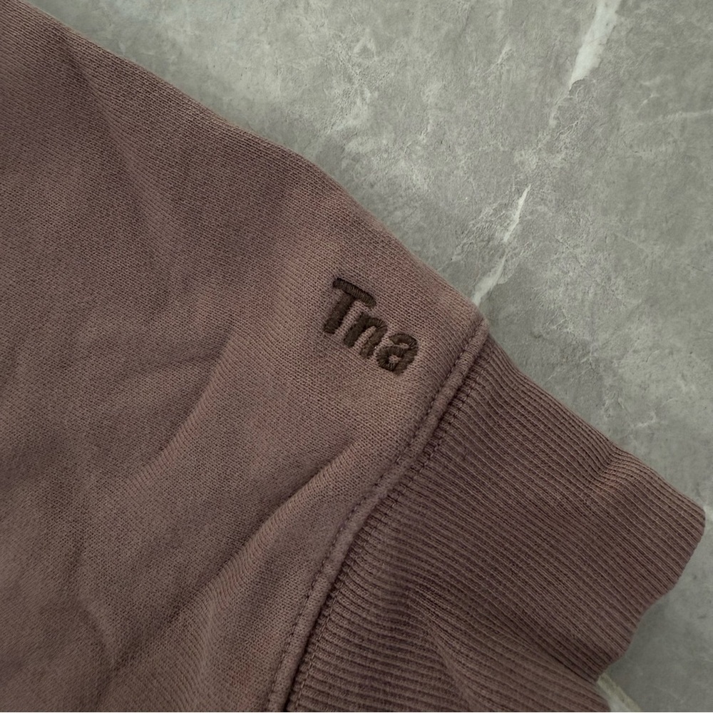 Women’s TNA Perfect Cozy Fleece Cropped Crew Neck Sweatshirt Size Medium - Picture 8 of 15